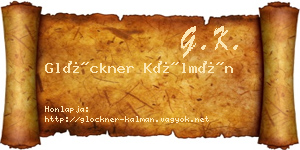 Glöckner Kálmán névjegykártya
